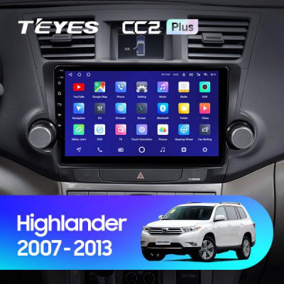 Штатная магнитола Teyes Toyota Highlander 2 XU40 (2007-2013) 10" диагональ 4Gb/64Gb CC2Plus