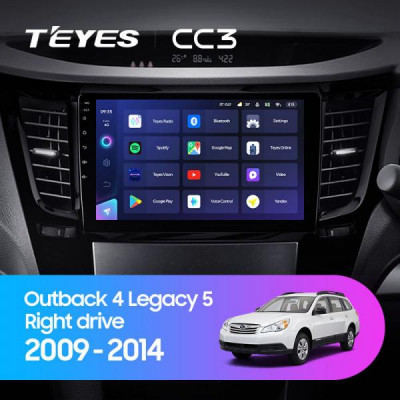 Штатная магнитола Teyes Subaru Outback 4 (2009-2014) 4Gb/64Gb CC3