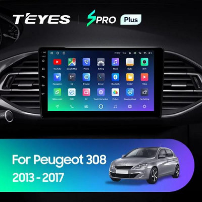 Штатная магнитола Teyes Peugeot 308 T9 308S (2013-2017) 4Gb/64Gb SPRO+