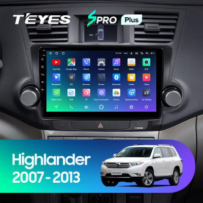 Штатная магнитола Teyes Toyota Highlander 2 XU40 (2007-2013) 10" диагональ 4Gb/64Gb SPRO+